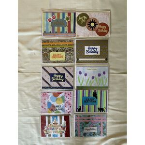 Handmade‎ Birthday Cards 10 Pack Envelopes G Carol Artisan Stationery Lot